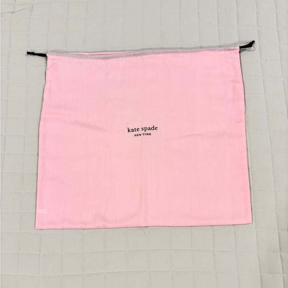 Kate Spade Pink Dust Bag Large with Green Drawstring